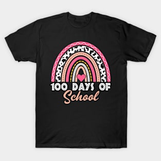 100 Days Of School Teacher Kids 100Th Day Of School Rainbow T-Shirt